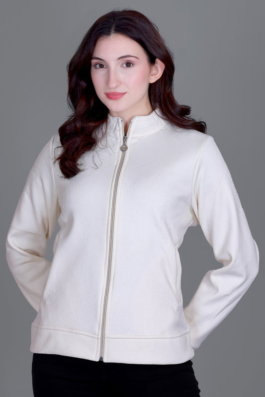 Women’s Winter Fleece Zip-Up Jacket (Stand Collar)