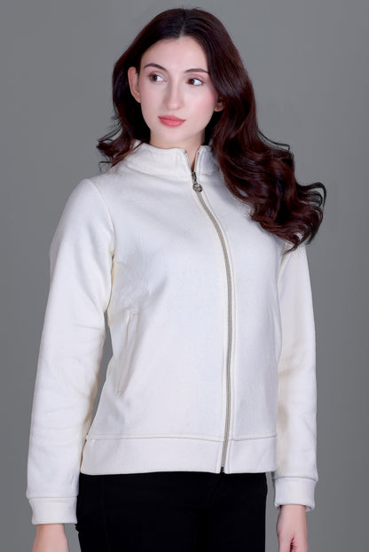 Women’s Winter Fleece Zip-Up Jacket (Stand Collar)