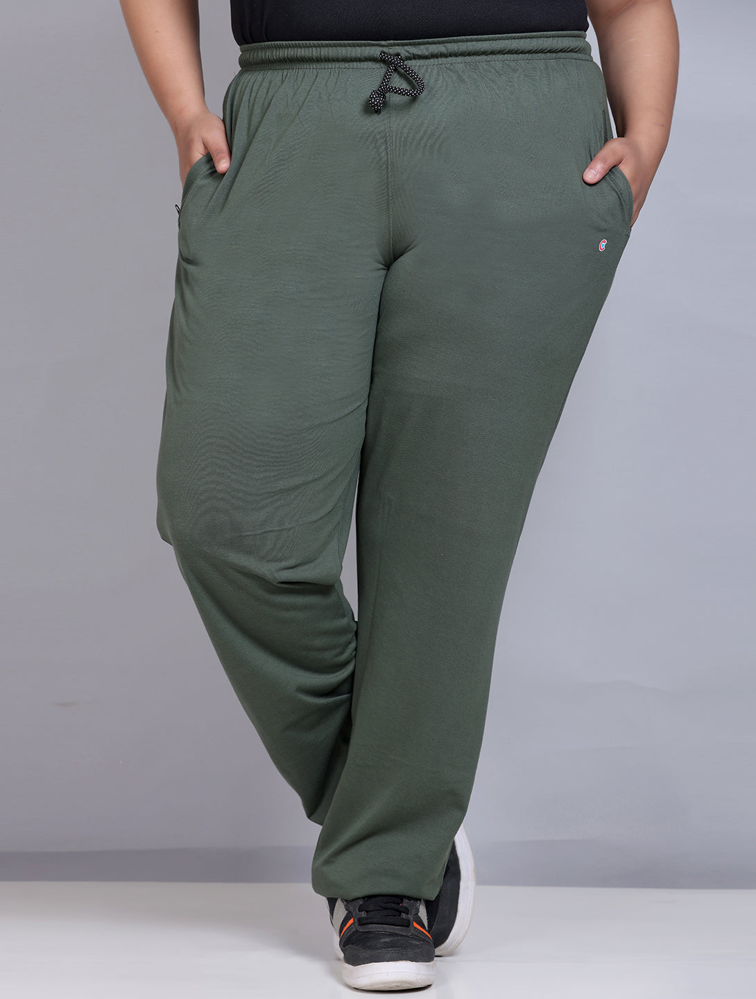 Stylish Green Cotton Lowers Track Pants For Women Online In India