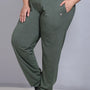 Track Pants For Women - Cotton Lowers - Olive Green