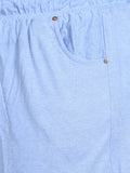 Plus Size Cotton Shorts For Women - Plain Bermuda Combo (Sky Blue & Wine)