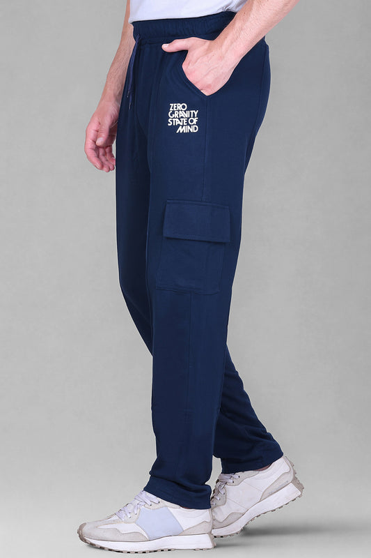 Jinxer Men's Loop Knit Cargo Trackpants-Teal (M TO 5XL Sizes)