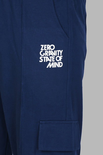 Jinxer Men's Loop Knit Cargo Trackpants-Denim (M TO 5XL Sizes)