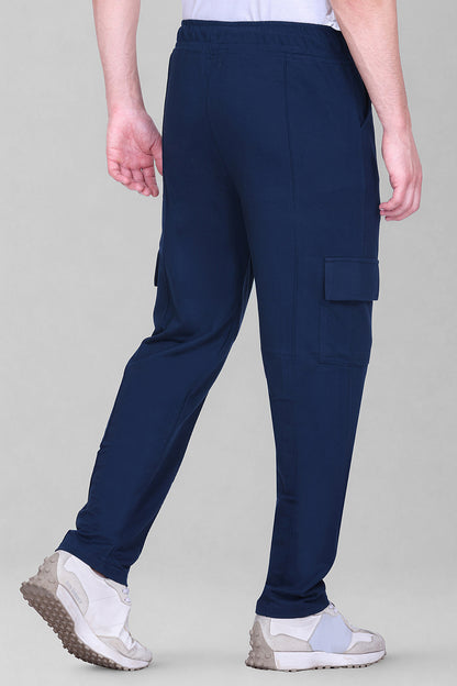 Jinxer Men's Loop Knit Cargo Trackpants-Denim (M TO 5XL Sizes)