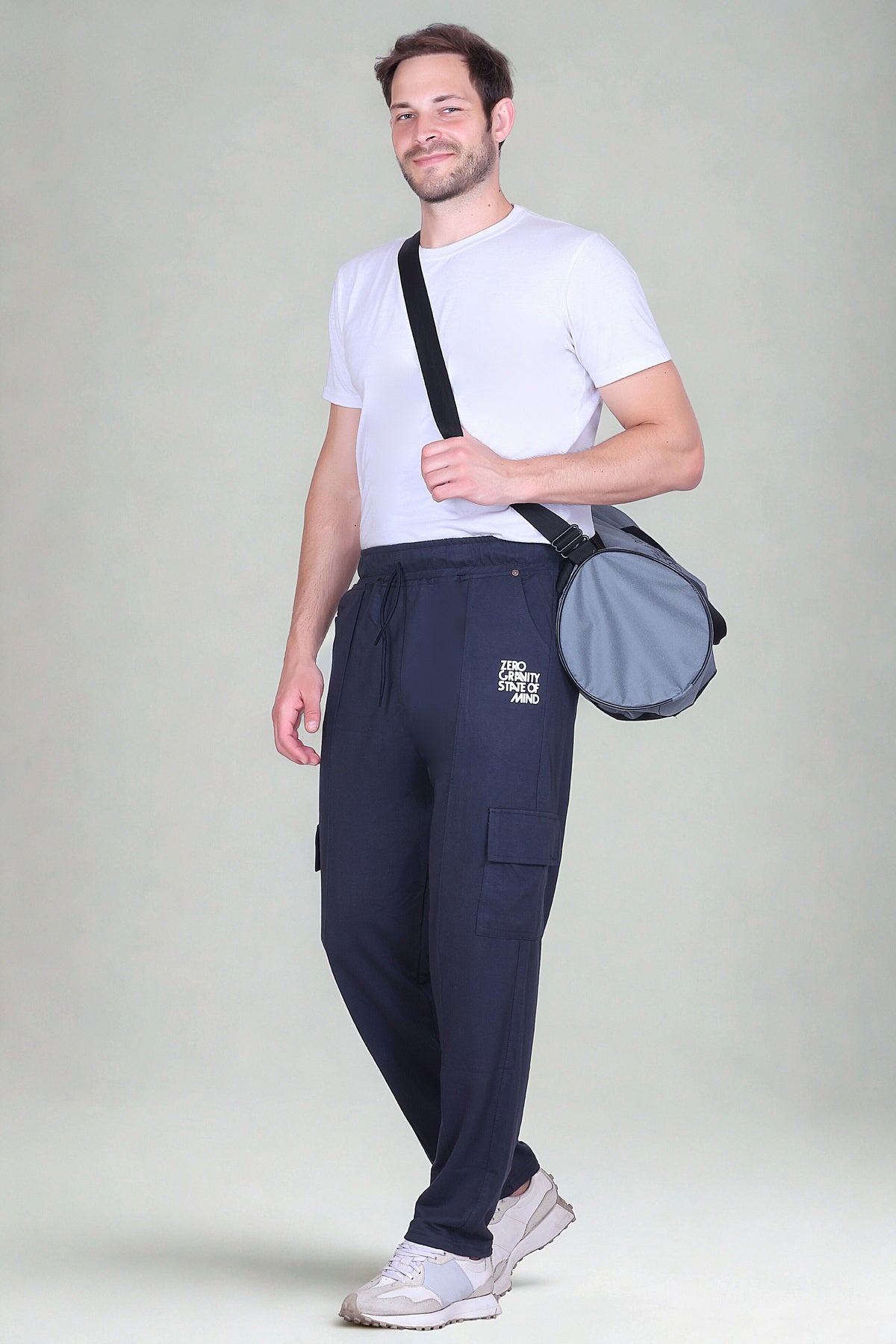 Jinxer Men's Loop Knit Cargo Trackpants-D.Grey (M TO 5XL Sizes)