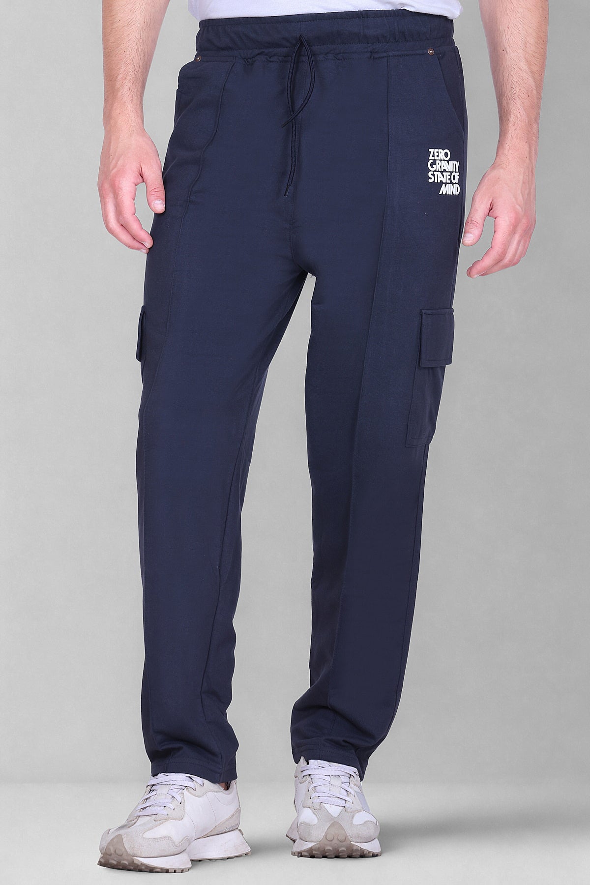 Jinxer Men's Loop Knit Cargo Trackpants-D.Grey (M TO 5XL Sizes)