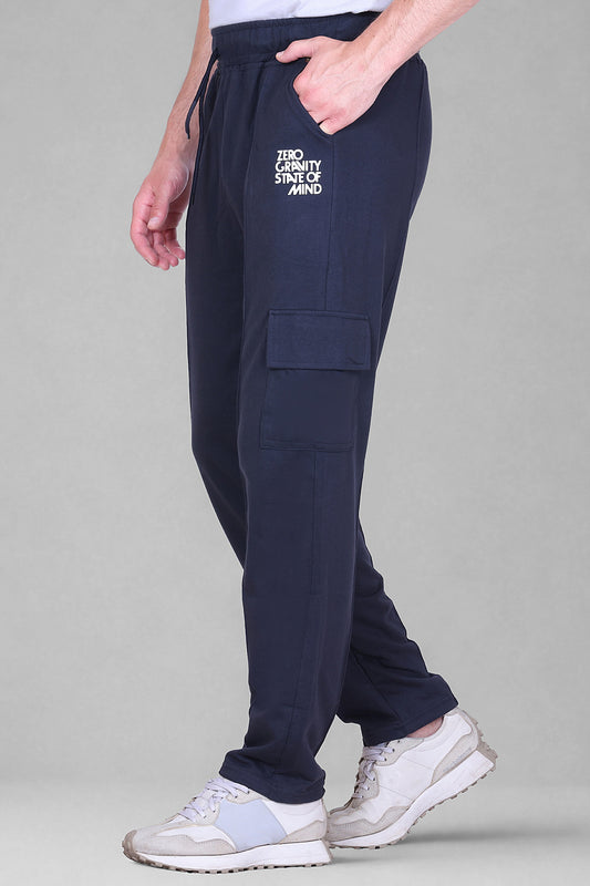 Jinxer Men's Loop Knit Cargo Trackpants-D.Grey (M TO 5XL Sizes)