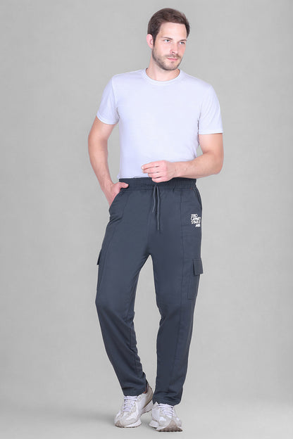 Jinxer Men's Loop Knit Cargo Trackpants-Basil(M TO 5XL Sizes)