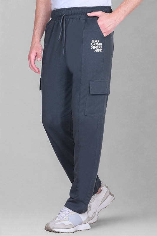 Jinxer Men's Loop Knit Cargo Trackpants-Basil(M TO 5XL Sizes)