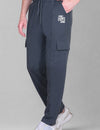 Jinxer Men's Loop Knit Cargo Trackpants-Basil(M TO 5XL Sizes)