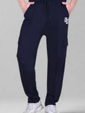 Jinxer Men's Loop Knit Cargo Trackpants-French Navy(M TO 5XL Sizes)