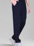 Jinxer Men's Loop Knit Cargo Trackpants-French Navy(M TO 5XL Sizes)