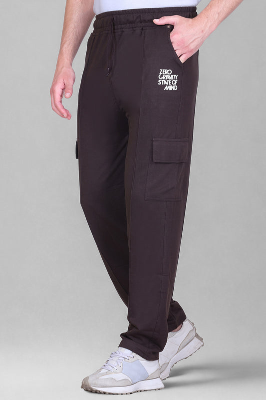 Jinxer Men's Loop Knit Cargo Trackpants-Mocha(M TO 5XL Sizes)
