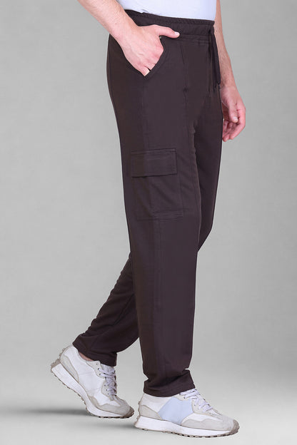 Jinxer Men's Loop Knit Cargo Trackpants-Mocha(M TO 5XL Sizes)