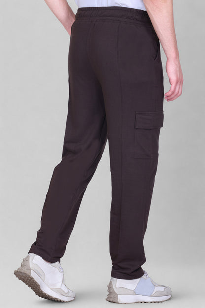 Jinxer Men's Loop Knit Cargo Trackpants-Mocha(M TO 5XL Sizes)