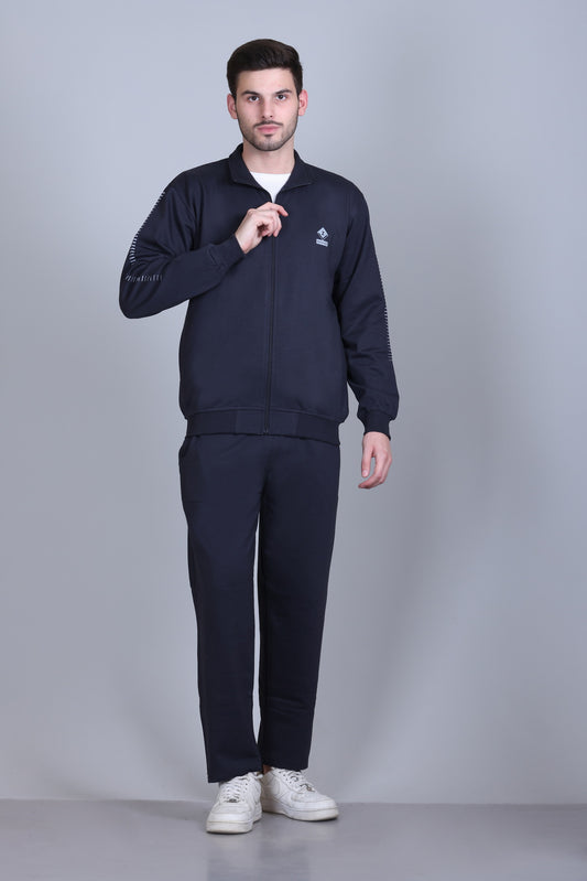 Jinxer Men Winter Wear Warm Fleece Tracksuits - Hale Navy