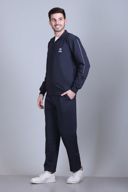 Jinxer Men Winter Wear Warm Fleece Tracksuits - Hale Navy