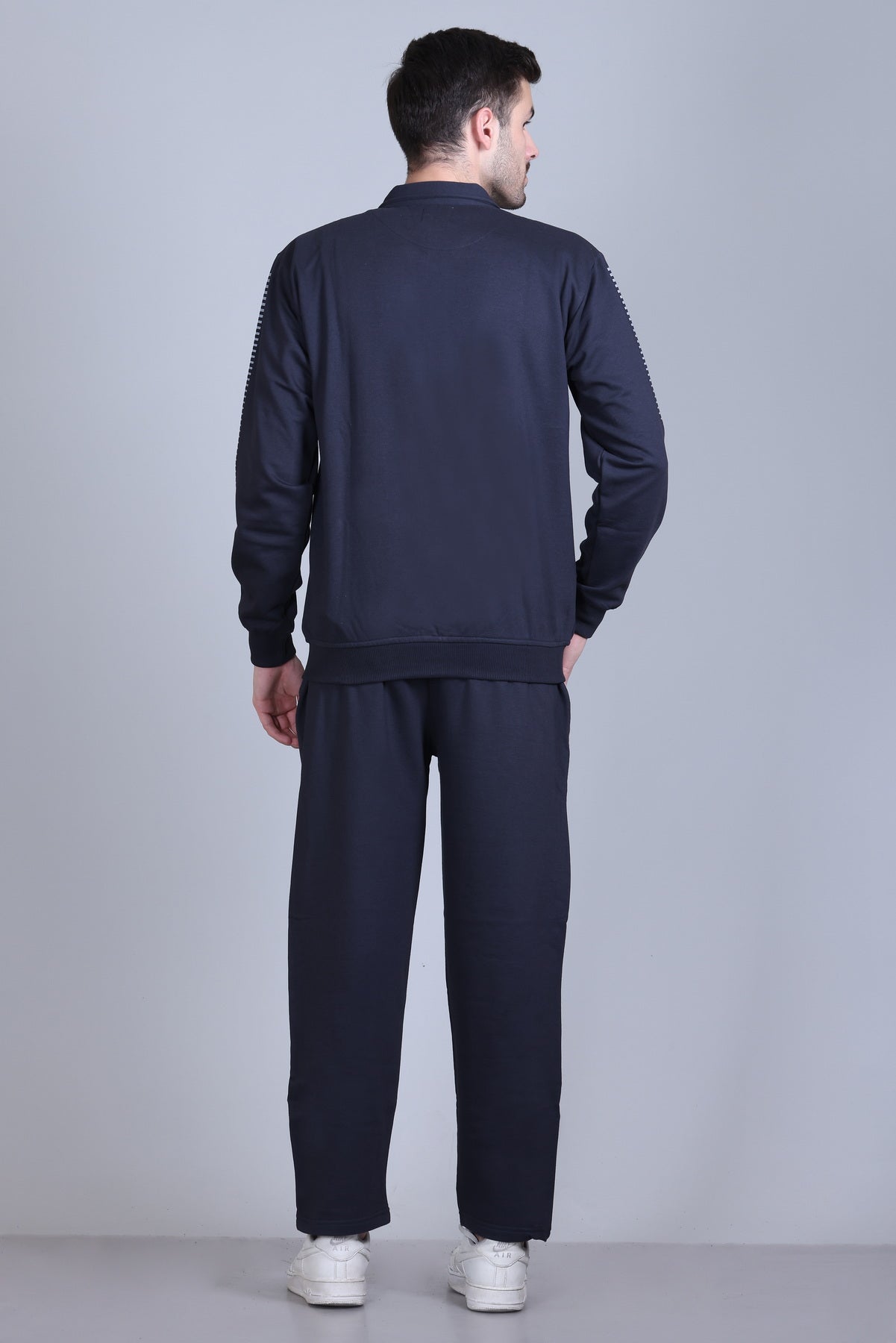 Jinxer Men Winter Wear Warm Fleece Tracksuits - Hale Navy