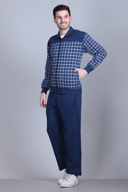 Men Winter Wear Warm Fleece Tracksuits - Denim