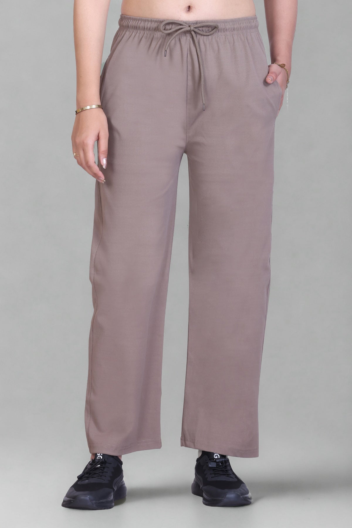Relaxed Fit Straight Leg Lounge Pants with Pockets  (Sizes: M to XXL)
