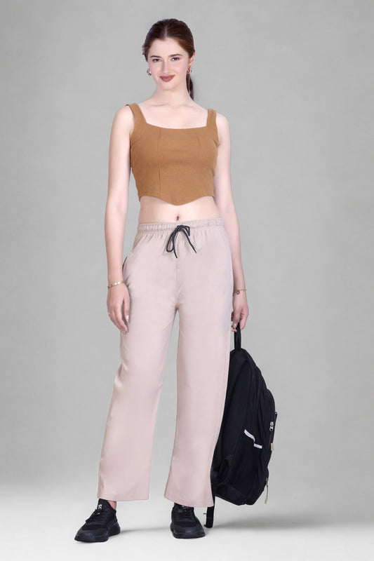 Relaxed Fit Straight Leg Lounge Pants with Pockets  (Sizes: M to XXL)