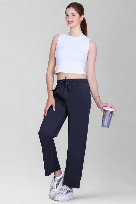 Relaxed Fit Straight Leg Lounge Pants with Pockets  (Sizes: M to XXL)