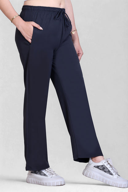 Relaxed Fit Straight Leg Lounge Pants with Pockets  (Sizes: M to XXL)