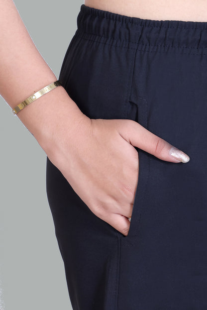 Relaxed Fit Straight Leg Lounge Pants with Pockets  (Sizes: M to XXL)