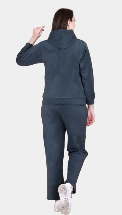 Winters Ultra Warm Fleece Tracksuit Set -Green