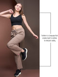 Women's High Rise Waffle Knit Track Pants-Mocha