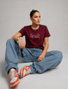 Women's Waffle Knit Cotton Textured T-Shirt Wine | Plus Size L-5XL | Cupid Clothings