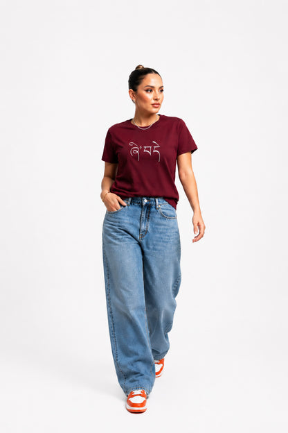 Women's Waffle Knit Cotton Textured T-Shirt Wine | Plus Size L-5XL | Cupid Clothings