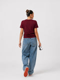 Women's Waffle Knit Cotton Textured T-Shirt Wine | Plus Size L-5XL | Cupid Clothings
