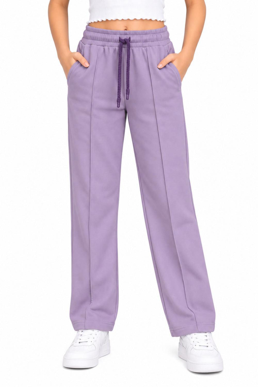 Girls' Relaxed Fit Cotton Track Pants for 11–14 Years