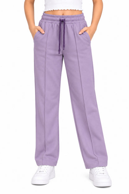 Girls' Relaxed Fit Cotton Track Pants for 11–14 Years
