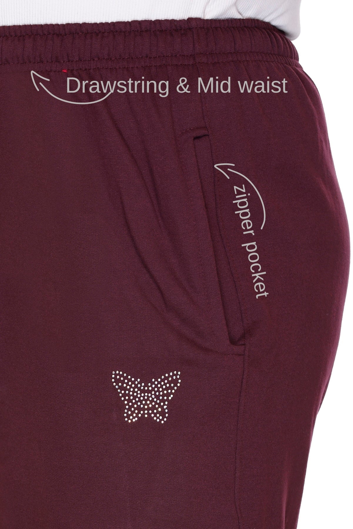 Winter Wear Cozy Fleece Track Pants - Wine