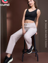 Women's High Rise Waffle Knit Track Pants-Ivory