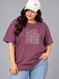 Cupid Woman Basic Printed Cotton Tees In Plus Sizes