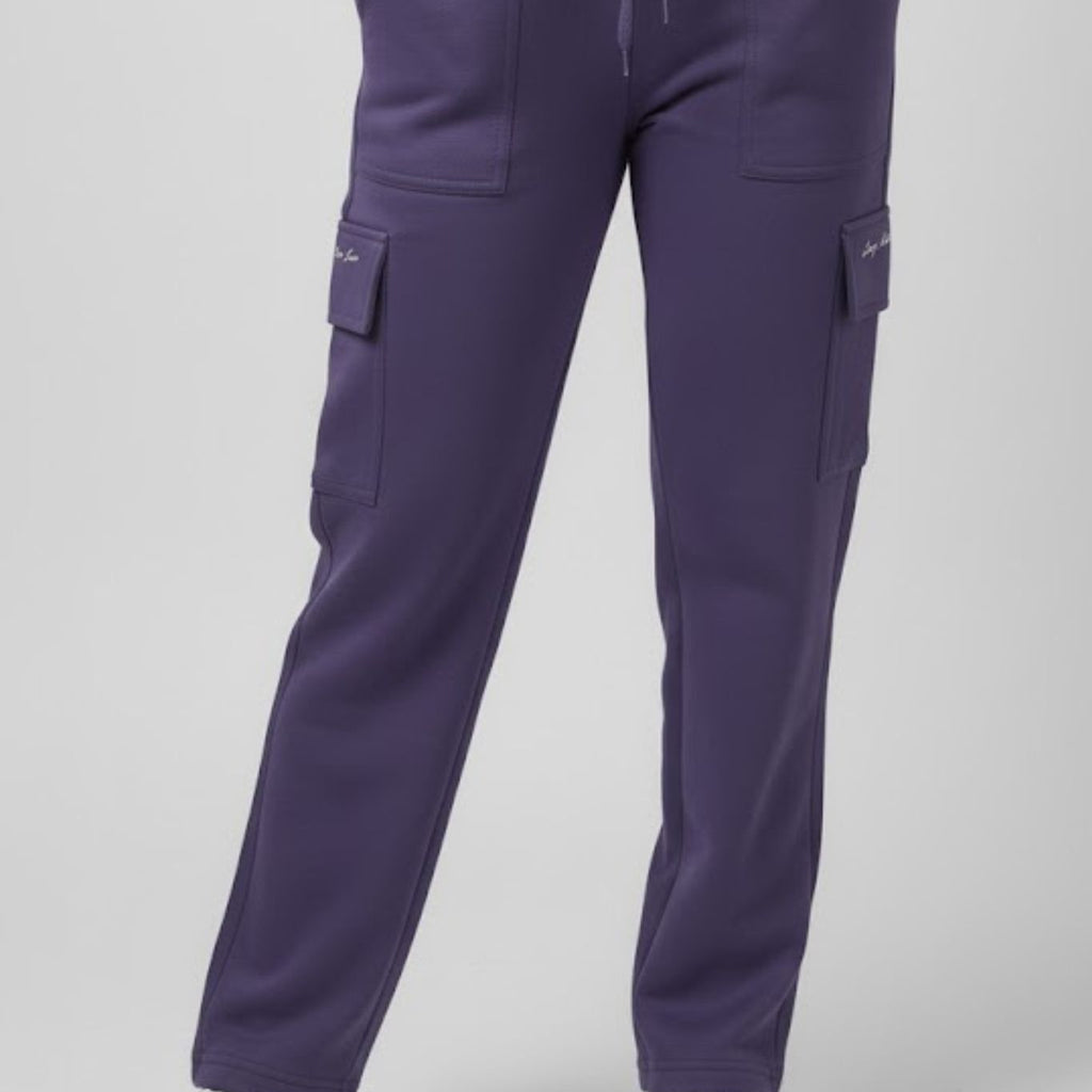 Plus Size Winters Cozy Fleece Cargo Pants For Women - Lavender
