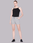 Cotton Shorts For Women Plain - Grey