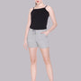 Cotton Shorts For Women Plain - Grey