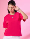 Cupid Woman Basic Cotton Tees-Deep Pink