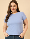 Basic Cotton T-Shirt For Woman - Sky Blue (Available sizes L TO 7XL)