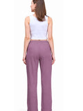 Women's High Rise Waffle Knit Track Pants-Primrose