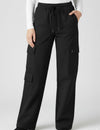 Winters Cozy Fleece Cargo Pants For Women - Black