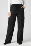Winters Cozy Fleece Cargo Pants For Women - Black