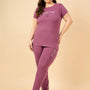 Cotton Nightsuit For Women - Pyjama Set -Mauve