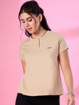 Cotton Casual T-shirts For Summers- Sepia (Available  In Plus Sizes)