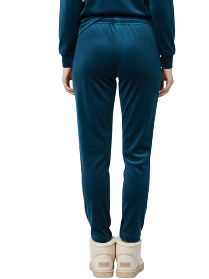 Winter Cotton Velour Pyjamas For Women -Blue Velvet