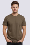 Derby Men's Round Neck Casual T-shirts-Mocha Brown